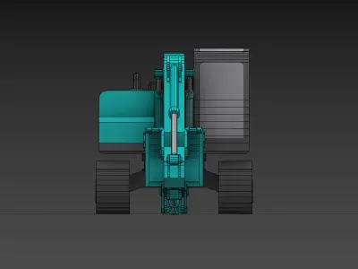 Excavator Kobelco SK200 crawler Low-poly 3D model