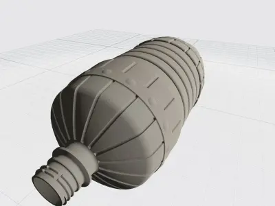 Plastic bottle one and a half liters type barrel 3D print model