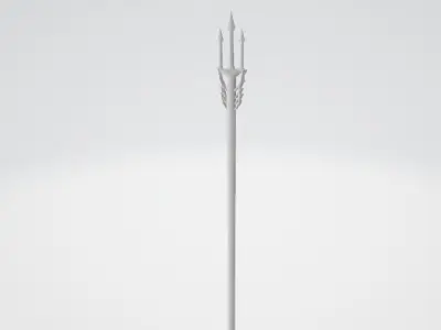 Poseidons-trident golden arrowhead Low-poly 3D model