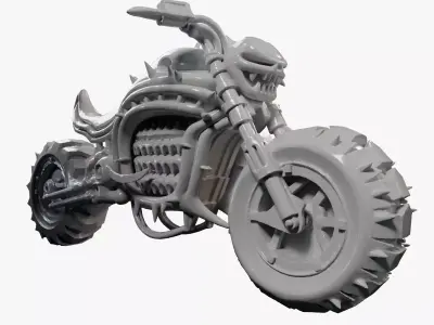 Monster Bike 3D Printable STL File 250mm One Piece Model 3D print model V1
