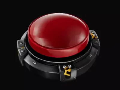 Red push button with matel base - GameReady Low-poly 3D model