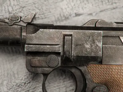 luger Low-poly 3D model