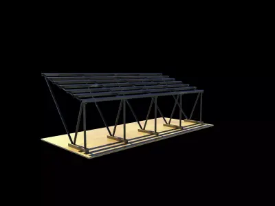 Carport Car Metall 02 3D model