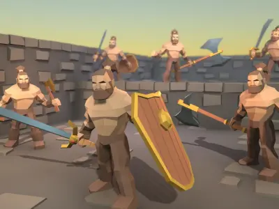 Lowpoly Medieval Fantasy Weapons Low-poly 3D model