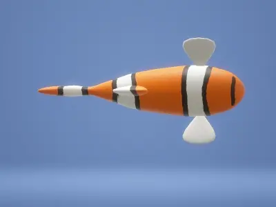 Orange Fish Low-poly 3D model