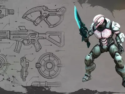 Cyberfang Low-poly 3D model