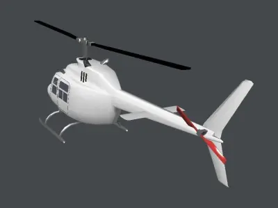 Helicopter Low-poly 3D model 7