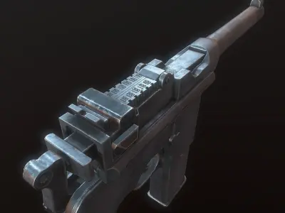 Mauser C96 PBR Low-poly 3D model