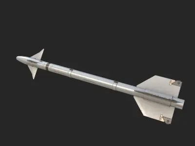 Chinese PL5 Infrared guided Air-to-Air missile PL-5 Low-poly 3D model