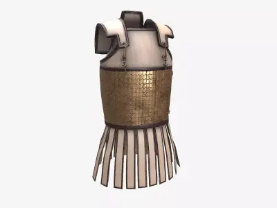 Ancient Armor Scalemailed 3D Model Game Ready PBR Low Poly Low-poly 3D model
