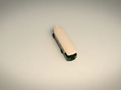 Low Poly Vintage Bus 03 Low-poly 3D model