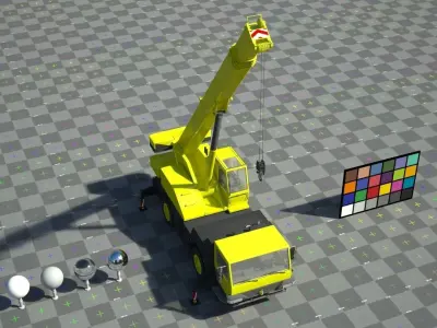 Mobile Crane - Rigged Low-poly 3D model
