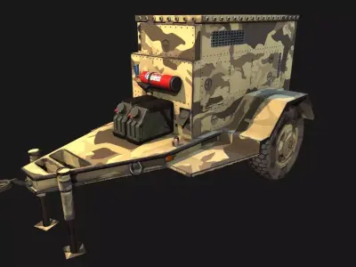 Low Poly PBR Military Generator Low-poly 3D model
