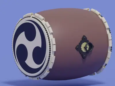 Japanese Traditional Drum Taiko 3D model