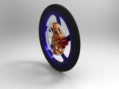Frond Wheel base of race car Free 3D model
