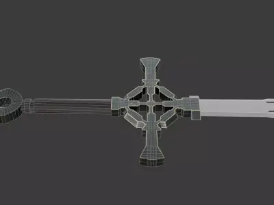 Fantastic Crusader Sword Low-poly 3D model