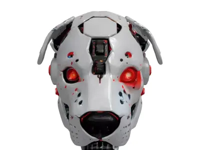 Damaged Robotic Dog Head 3D model