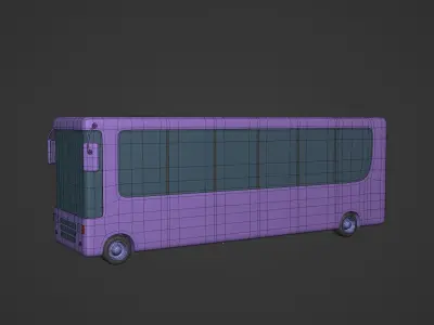 Cartoon Bus Low-poly 3D model