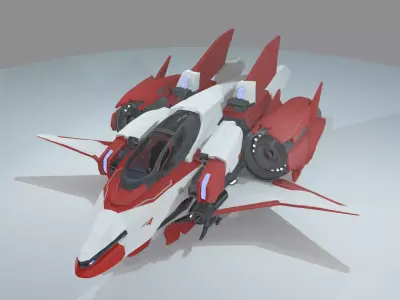 Aetherion Reaver Class Interceptor Low-poly 3D model