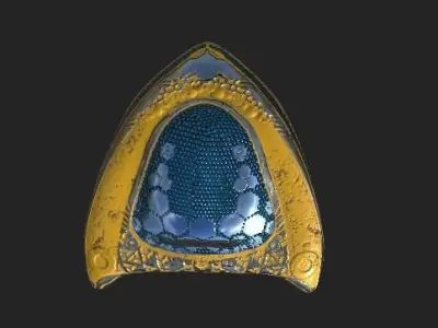 realistic mirror mimetic spaceship Free low-poly 3D model