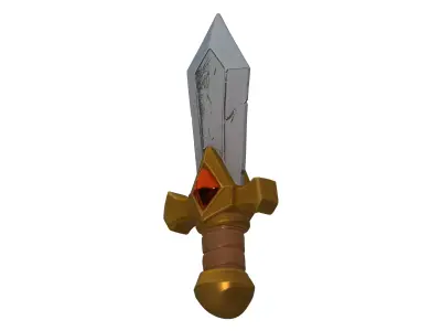 Sword 3D Model Low Poly PBR Textured Free low-poly 3D model