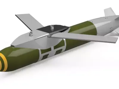 Micro Nuclear EMP Bomb with GPS Glide Bomb Unit Kit Mock-up 3D model