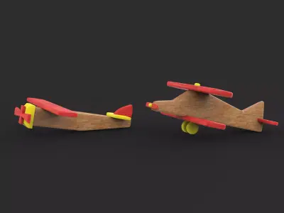 Wooden Airplane 3D model purchase