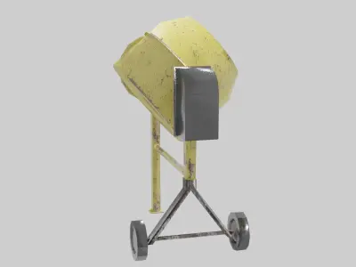 Cement mixer Low-poly 3D model buy