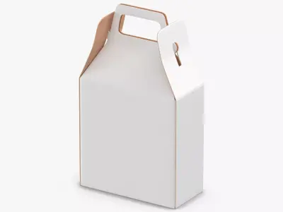 Paper Box 02 White Brown 3D model