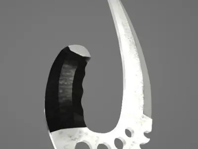 Curved Hand Dagger Free low-poly 3D model