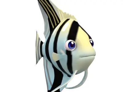 Angel Animated Fish  Low-poly 3D model