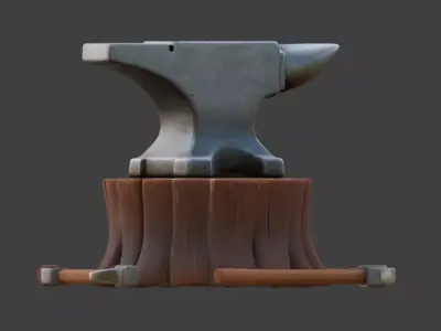 Fantasy Blacksmith Anvil 3D Model Low-poly 3D model purchase