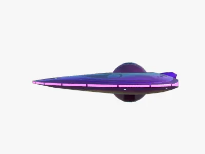 Alien Spaceship UFO I04 Purple Blue - Sci Fi Spacecraft Design Low-poly 3D model