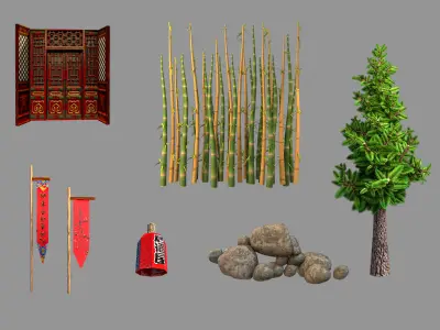Chinese House Low-poly 3D model