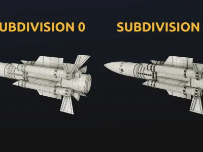 rocket spaceship Low-poly 3D model