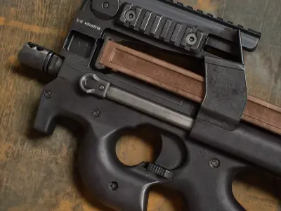 P90 Modular SMG Low-poly 3D model