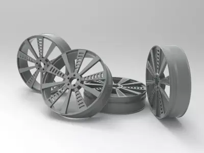 Aluminum Rim for Luxury Vehicles 3d printing ready 3D print model