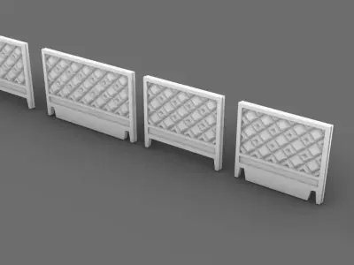 Type 7 soviet industrial concrete fence PO-2 3D print model 3D print model