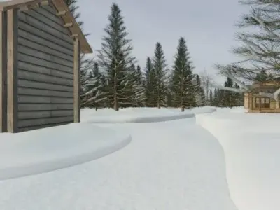 Winter Cabin Village 3D model