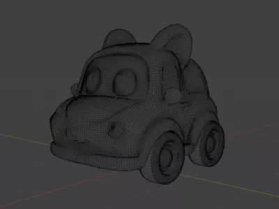 Cute 3D Bunny Car Cartoon Model Stylized Animal Car 3D model