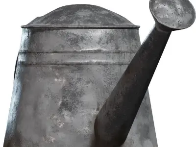 Metal Watering Can Realistic Garden and Outdoor Props Low-poly 3D model