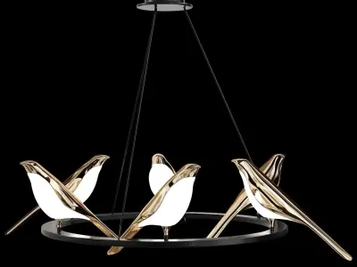 Italian Designer Bird Lamp Led handelier Light 3D model