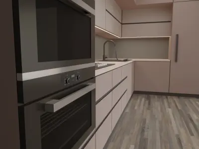 Kitchen in the interior Free 3D model