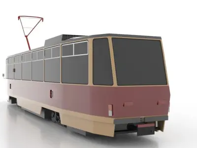 Tatra T6A5-3 Low Low-poly 3D model