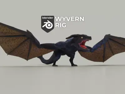 Wyvern asset - rigged Low-poly 3D model