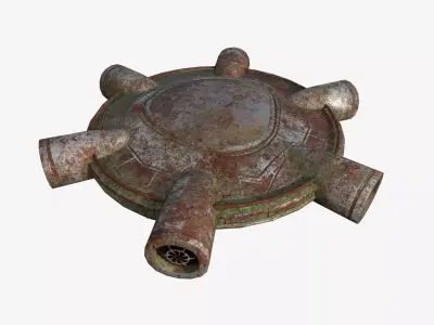 Alien Spaceship UFO J11 Abandoned - Sci Fi Spacecraft Design Low-poly 3D model