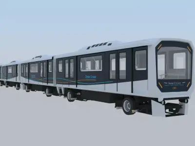 Macau Light Rail Ocean Cruiser train 3D model