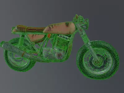 motorcycle  wreck 3D model