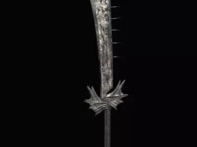 Dark fantasy night blade  Low-poly 3D model