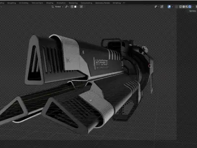 Scifi Cannon 3d Model Low-poly 3D model